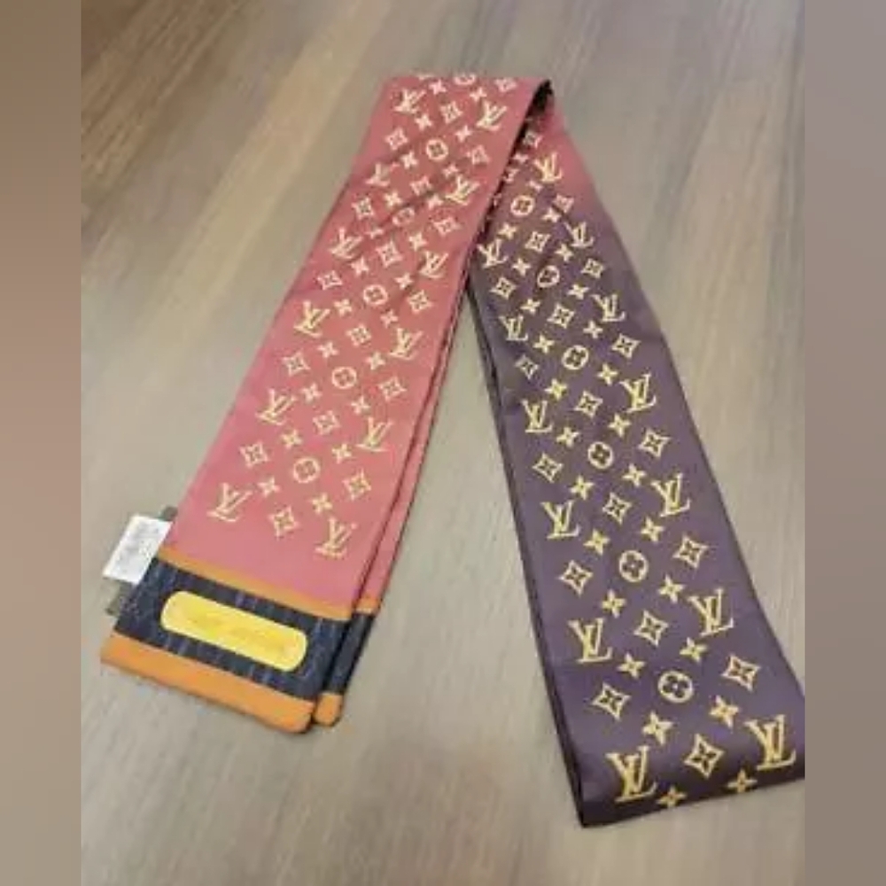 Louis Vuitton LV Silk Monogram Multicolor Scarf Authentic